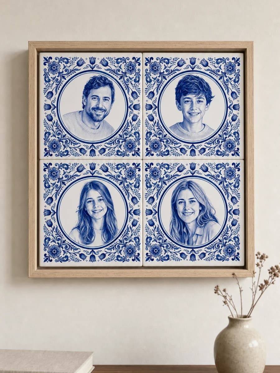 Delfts Blauw Fototegeltjes in Baklijst
