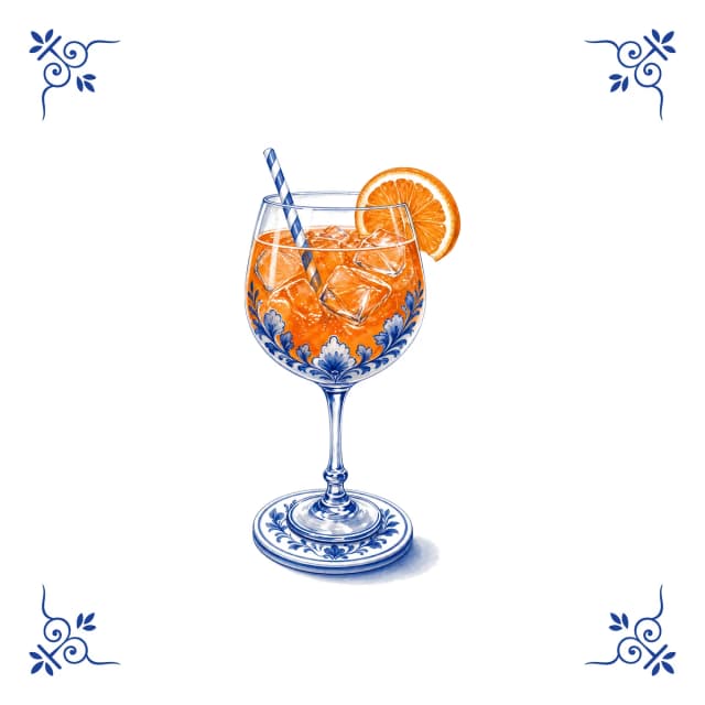 Aperol spritz, Delfts blauw tegeltje
