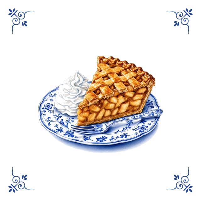 Appeltaart, Delfts blauw tegeltje