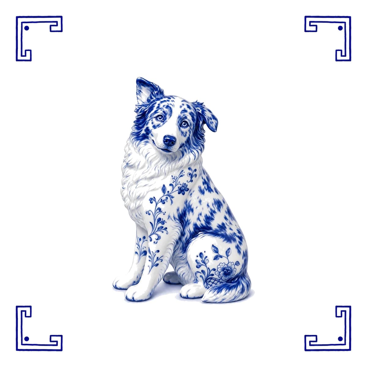Australian shepherd – Delfts blauw tegeltje