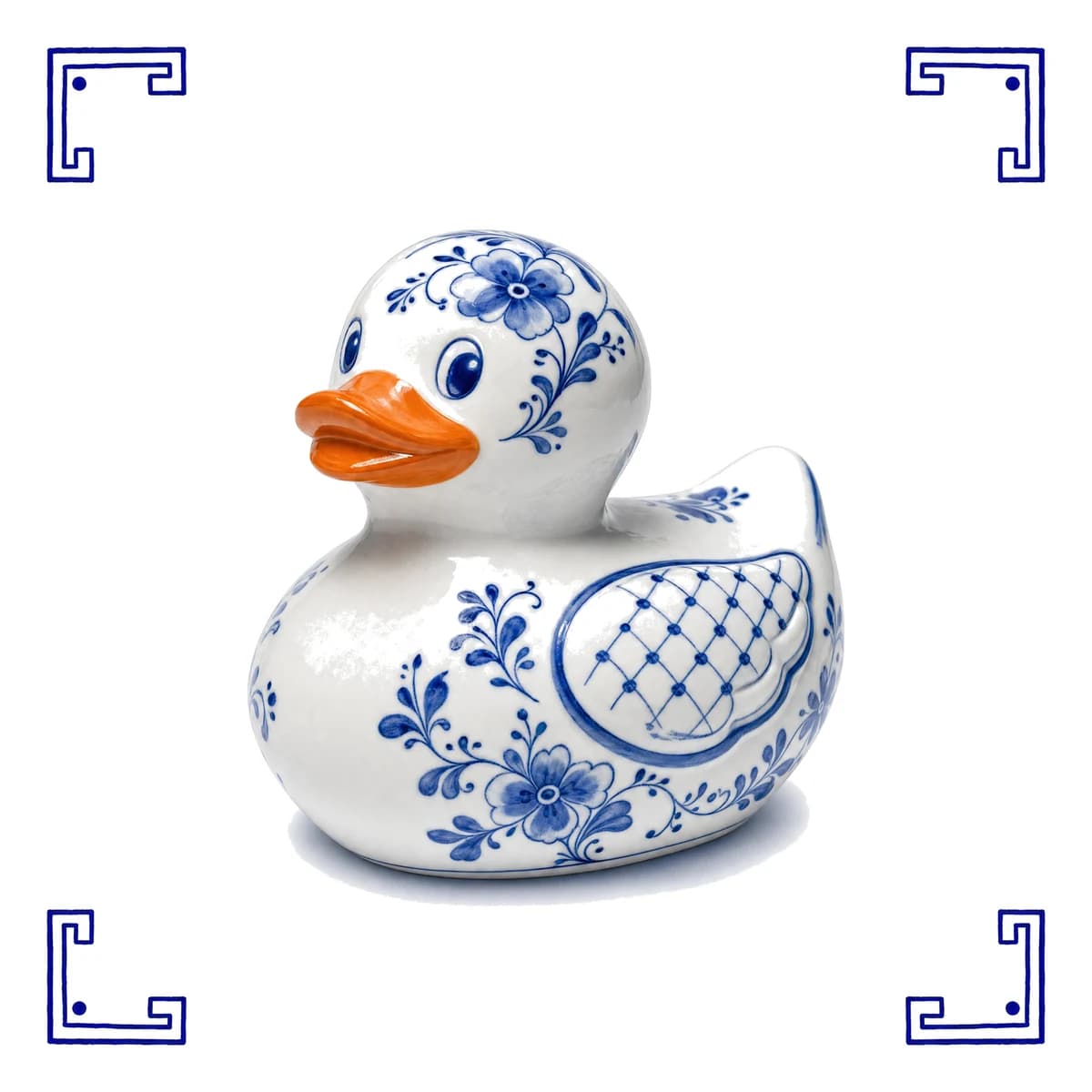 Badeend – Delfts blauw tegeltje