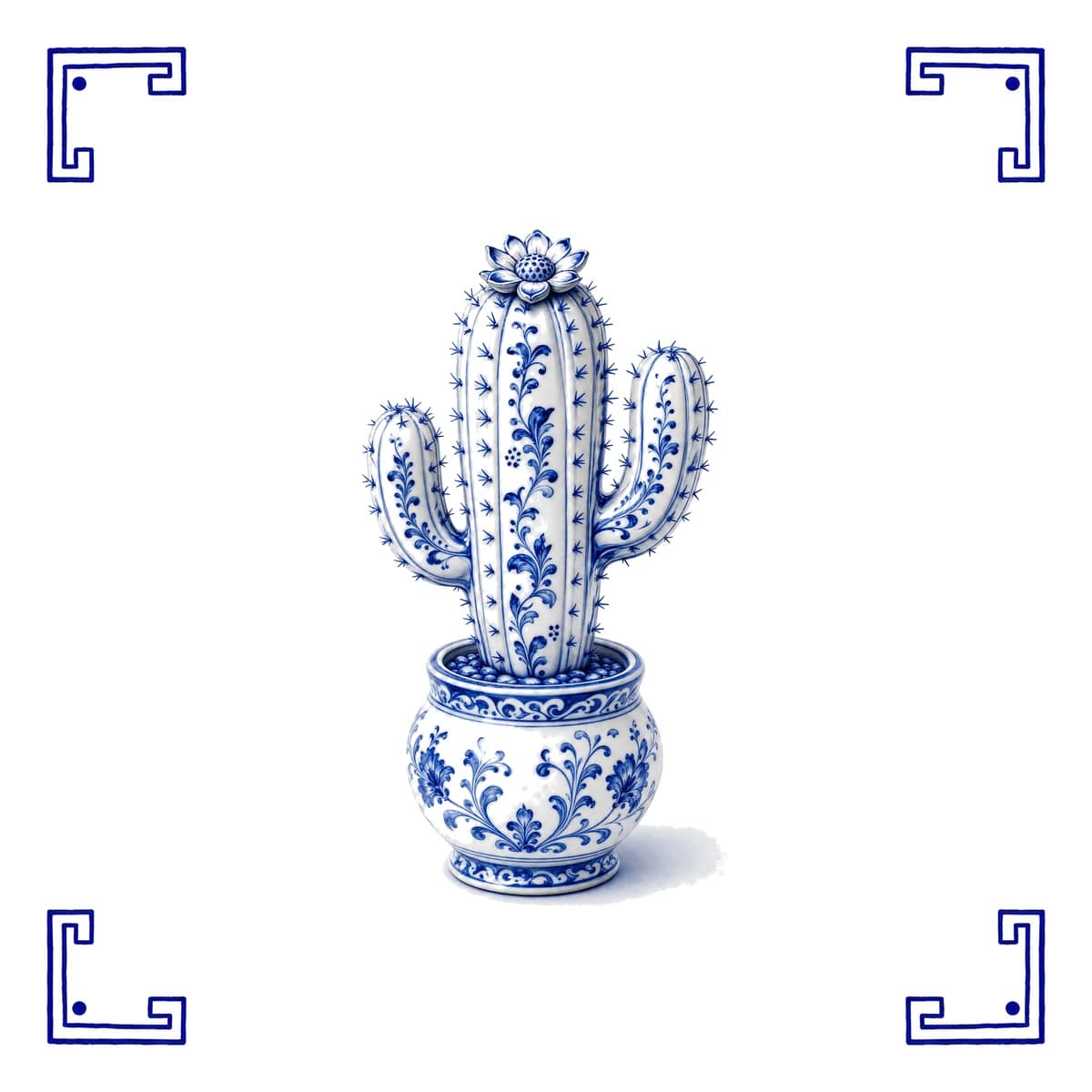 Cactus – Delfts blauw tegeltje