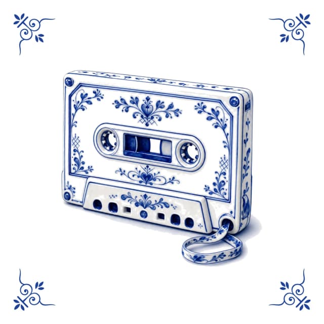 Cassettebandje, Delfts blauw tegeltje