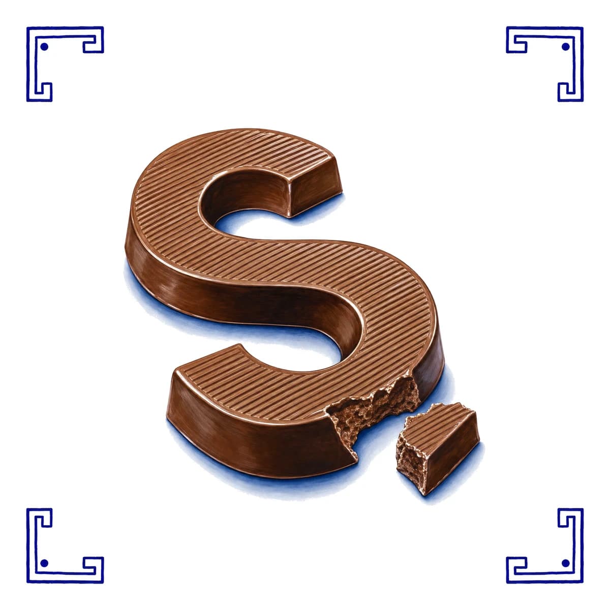 Chocoladeletter – Delfts blauw tegeltje