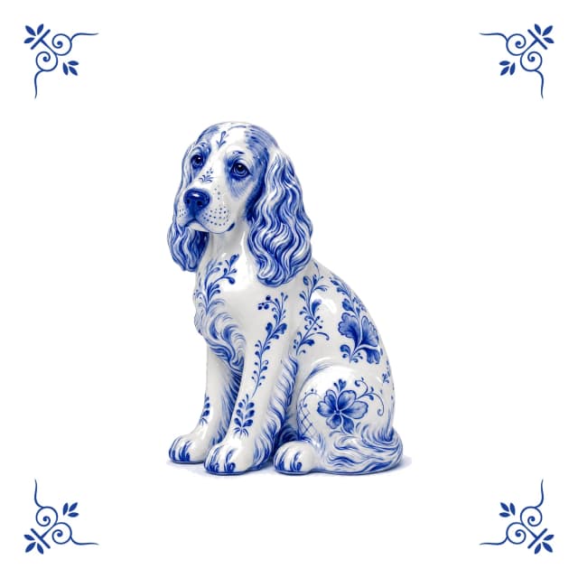Cocker spaniel, Delfts blauw tegeltje