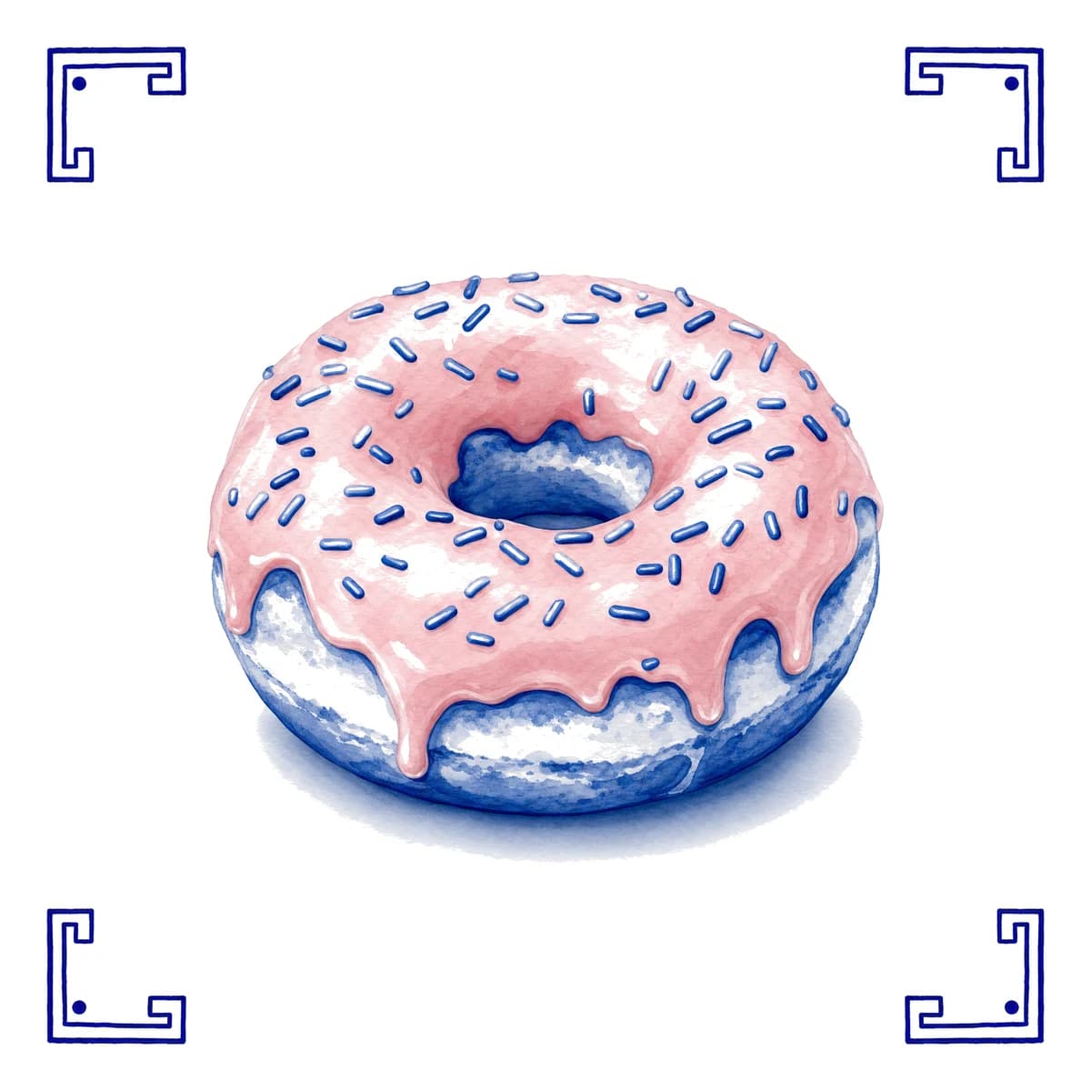 Donut – Delfts blauw tegeltje