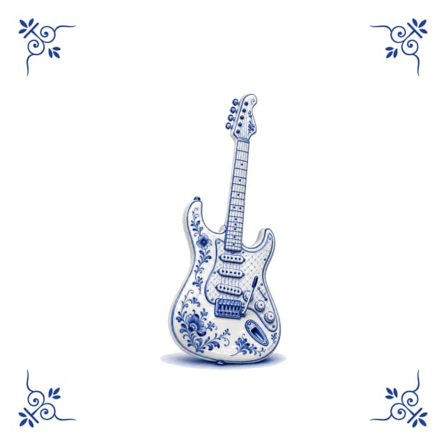 Elektrische gitaar, Delfts blauw tegeltje