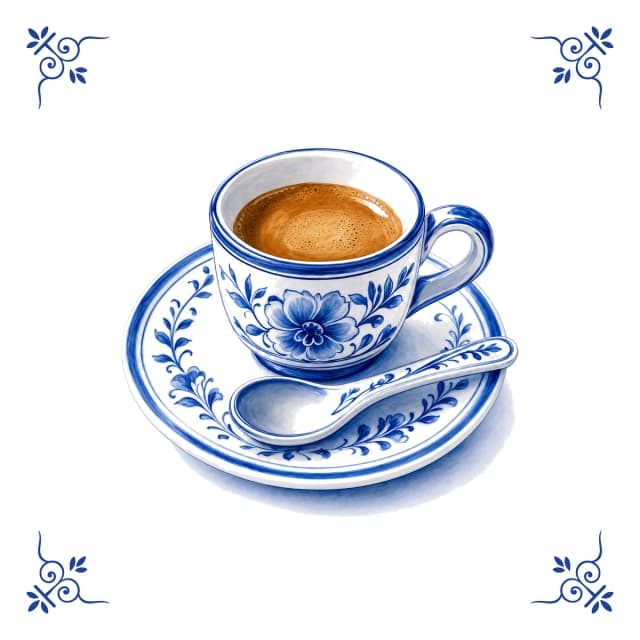 Espresso, Delfts blauw tegeltje
