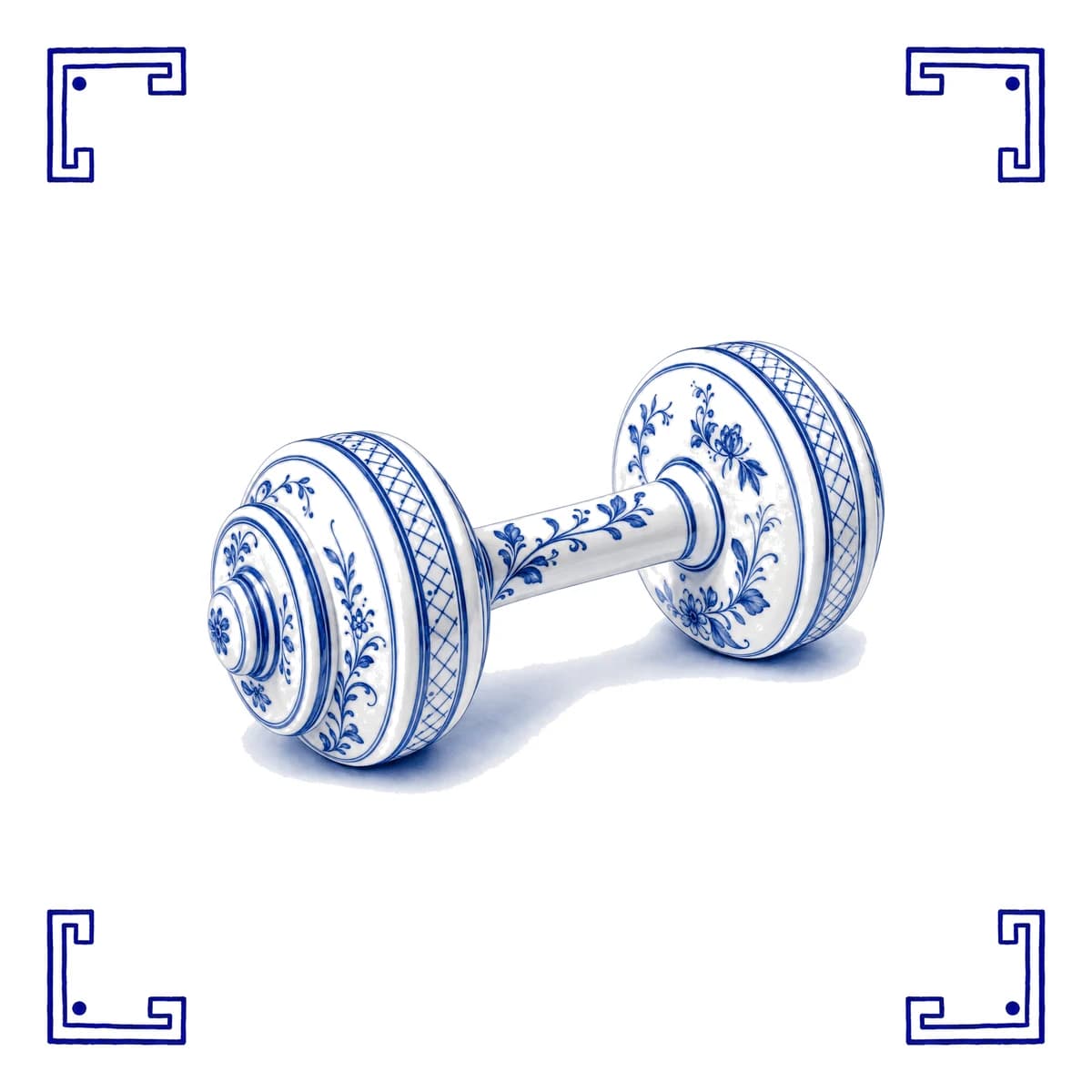 Dumbbell – Delfts blauw tegeltje