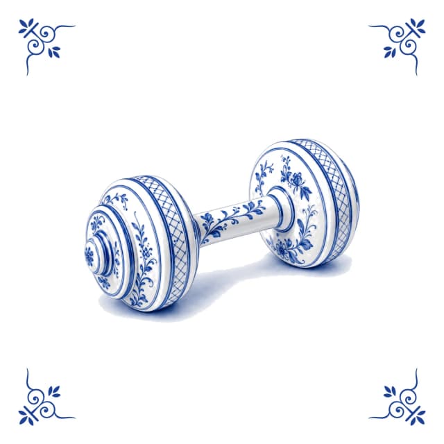 Dumbbell, Delfts blauw tegeltje
