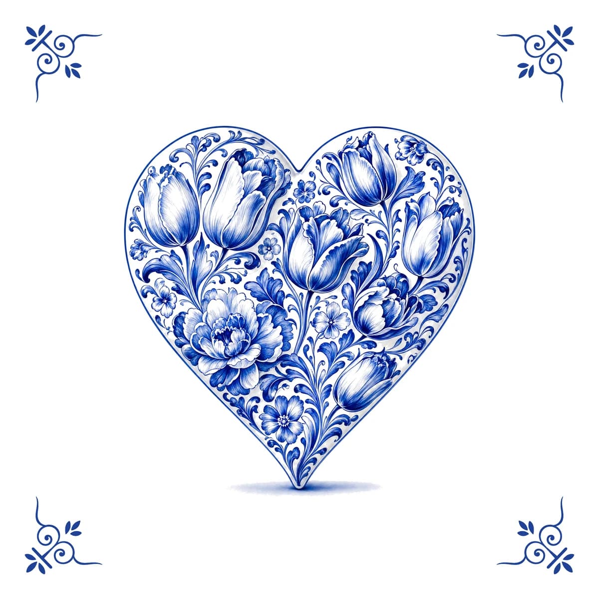 Hart – Delfts blauw tegeltje