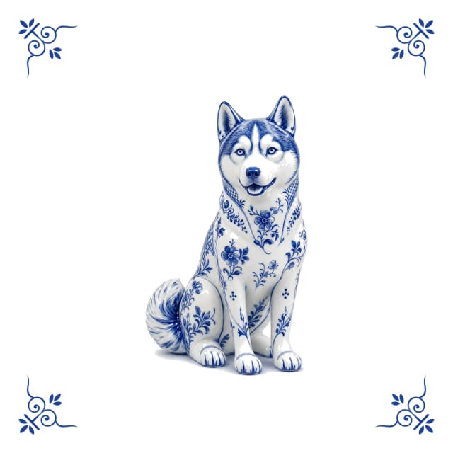 Husky, Delfts blauw tegeltje
