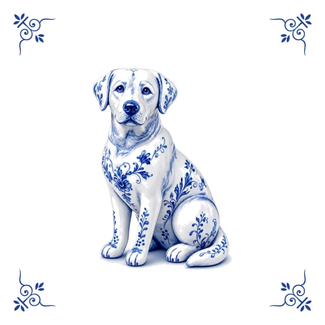 Labrador, Delfts blauw tegeltje