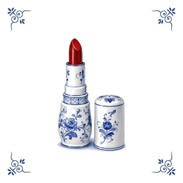 Lippenstift, Delfts blauw tegeltje