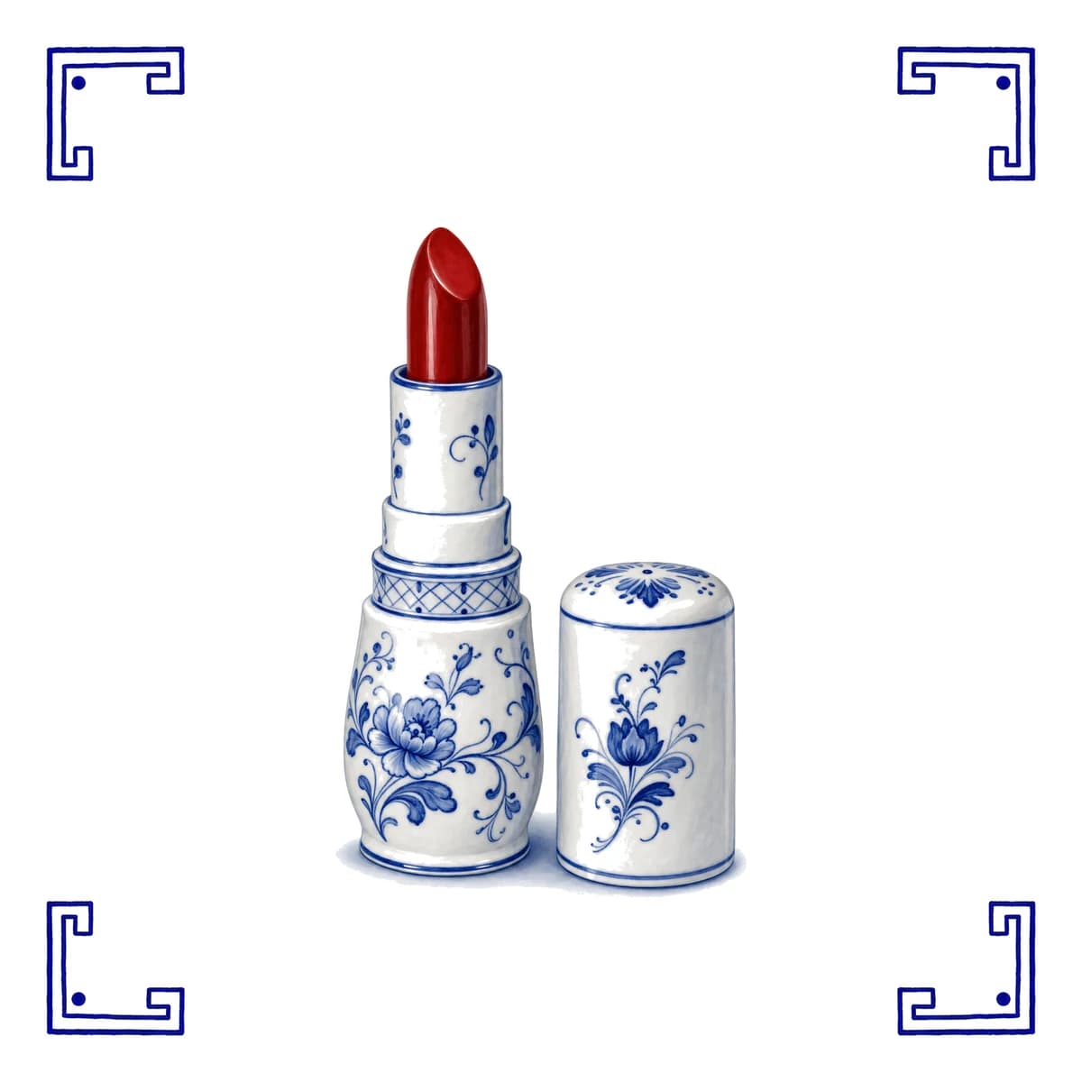 Lippenstift – Delfts blauw tegeltje