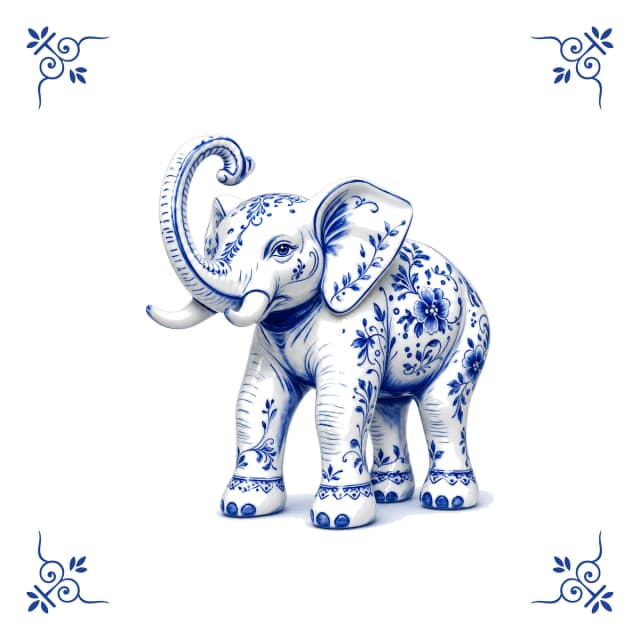 Olifant, Delfts blauw tegeltje