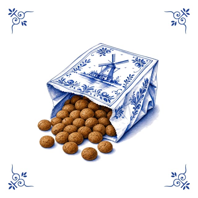 Zak pepernoten, Delfts blauw tegeltje