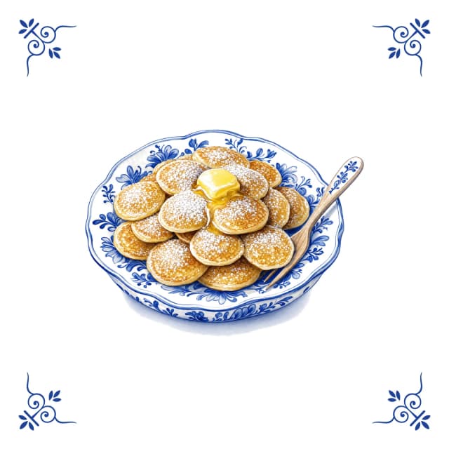 Poffertjes, Delfts blauw tegeltje