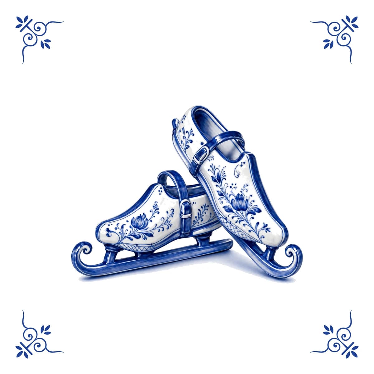 Schaatsen – Delfts blauw tegeltje