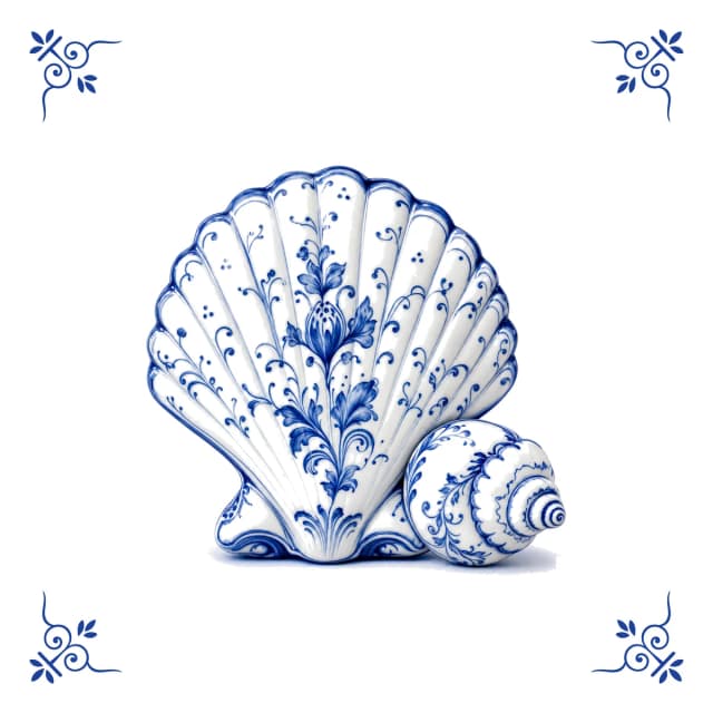 Schelp, Delfts blauw tegeltje