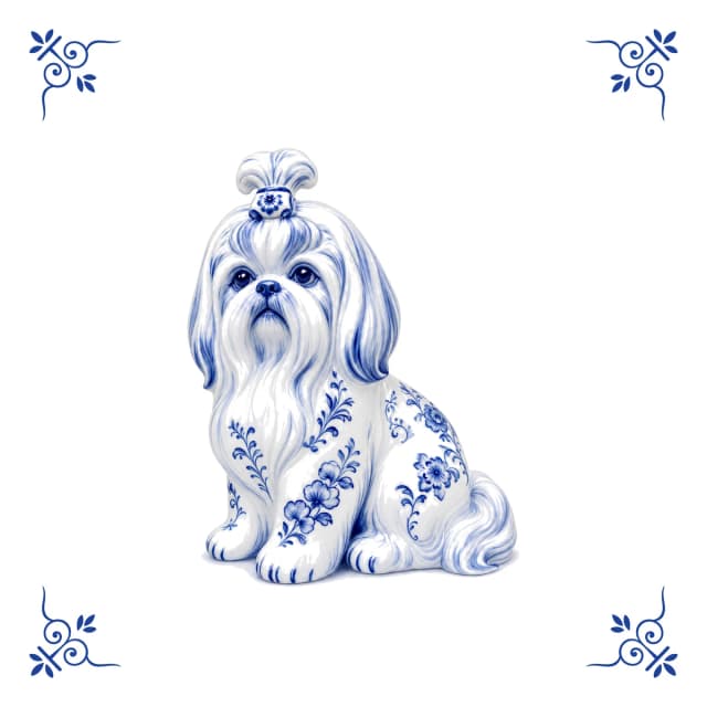 Shih tzu, Delfts blauw tegeltje