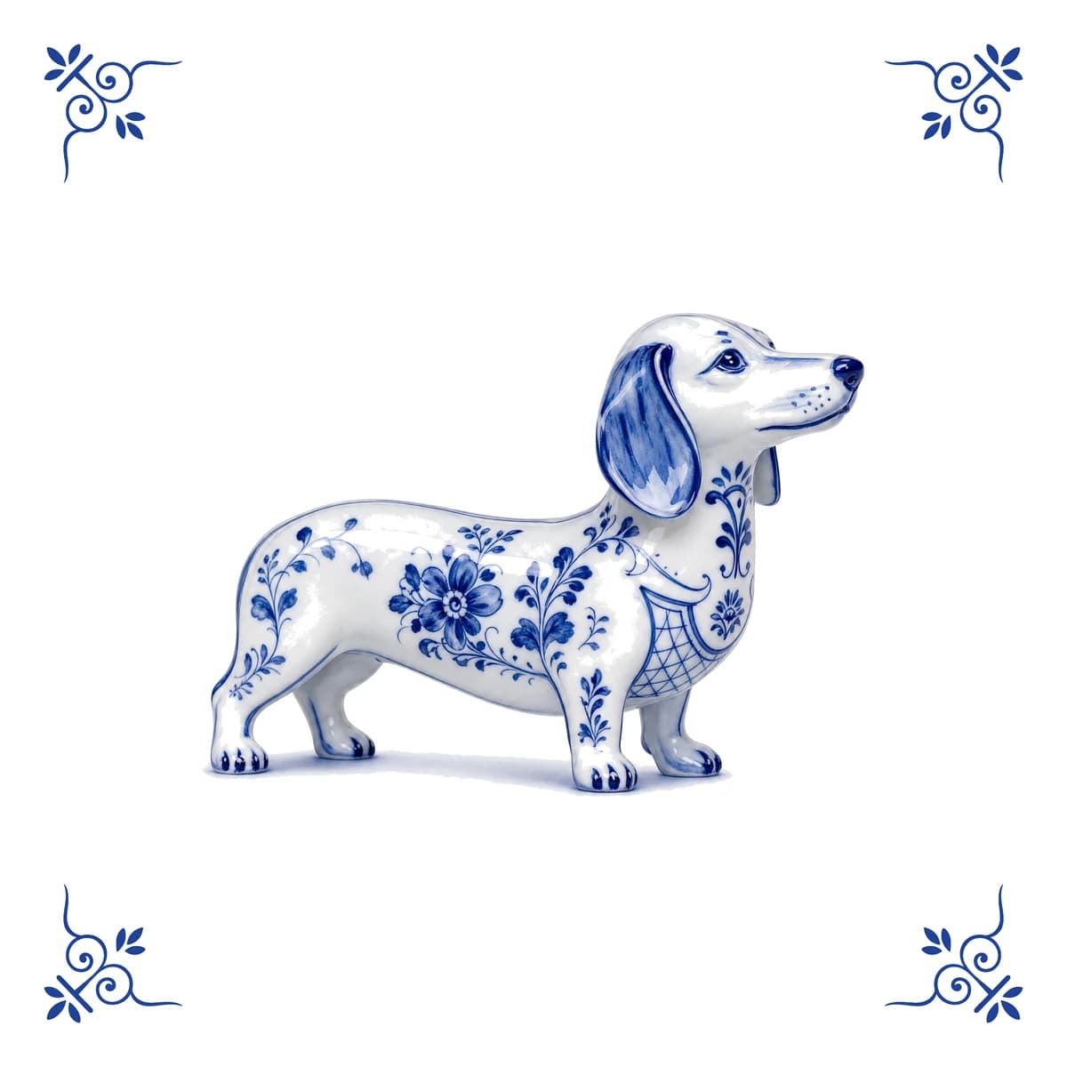 Teckel – Delfts blauw tegeltje