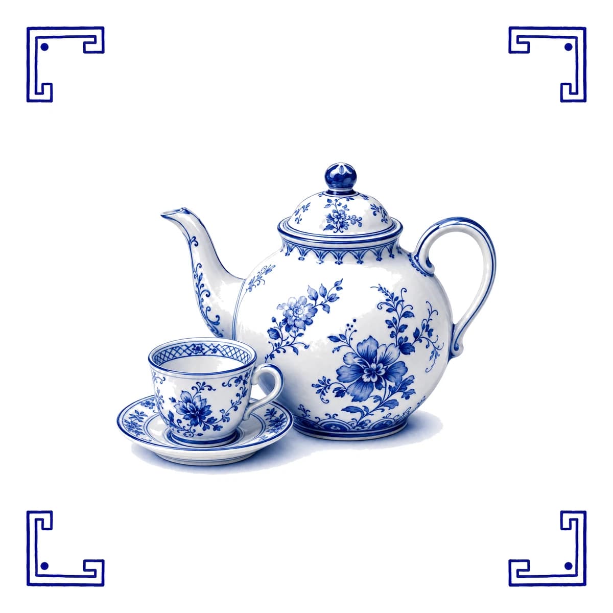Theepot – Delfts blauw tegeltje