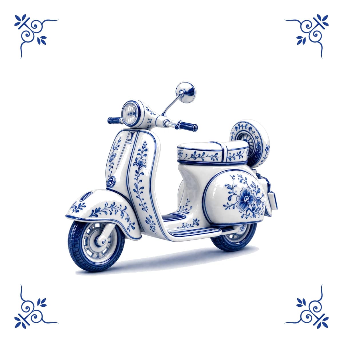 Klassieke Vespa – Delfts blauw tegeltje