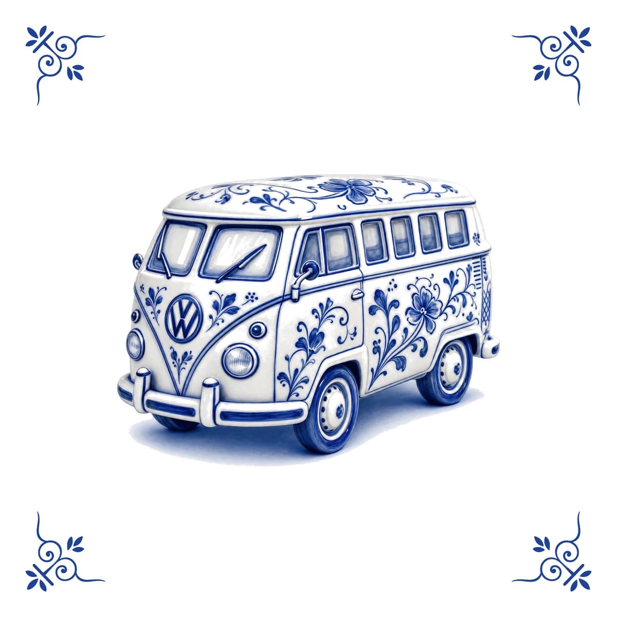 VW-busje – Delfts blauw tegeltje