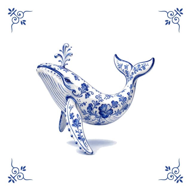 Walvis, Delfts blauw tegeltje