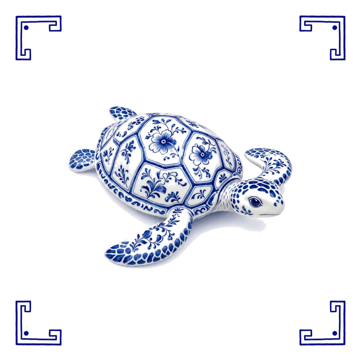 Zeeschildpad – Delfts blauw tegeltje